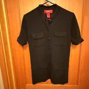 Shanghai Tang Short Sleeve Button Down Sweater LUXURY